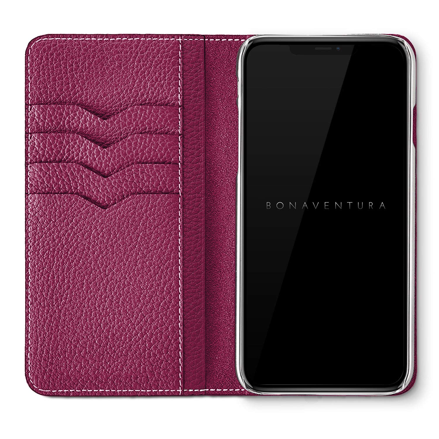 Premium BONAVENTURA Diary Smartphone Case for iPhone 12 Pro Max - Elegant Anemone Purple Design | Slim Protective Cover with Shock Absorption | Perfect for Work, Travel & Everyday Use