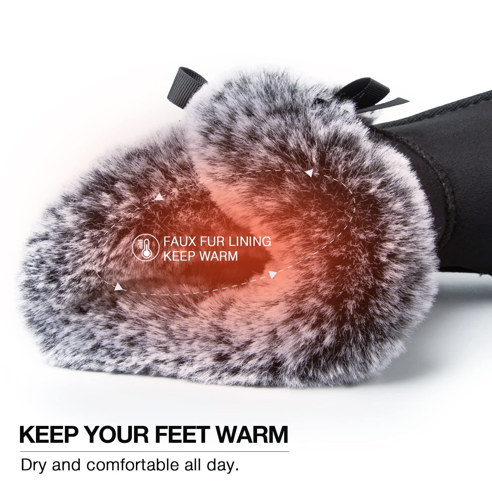 WFL Women's Winter Snow Boots - Classic Mid-Calf Waterproof Boots with Cozy Fur Lining | Fashionable & Warm for Snowy Weather, Outdoor Activities, and Cold Winter Days