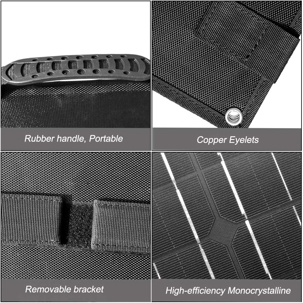 200W Foldable Solar Panel Charger with 20A Controller - Portable Power Station Charger for Jackery/Rockpals Generators, RV, Boat & Camping - Waterproof Solar Charging for Off-Grid Living, Emergency Power & Outdoor Adventures
