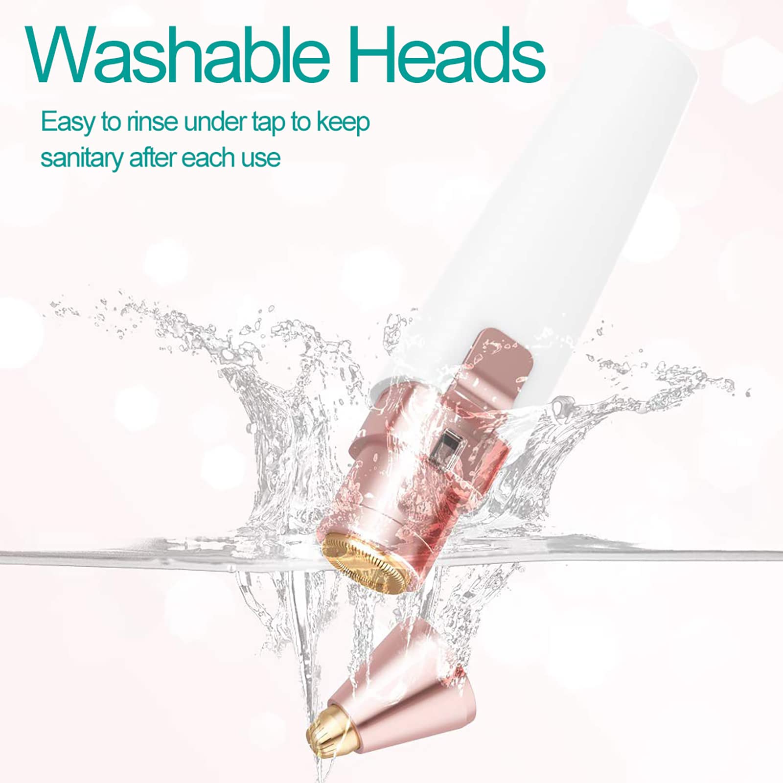 2-in-1 Rechargeable Waterproof Facial Hair Remover for Women - Painless Eyebrow Trimmer & Lady Shaver for Lips, Nose & Face | Perfect for Smooth Skin at Home, Travel & Salon Use