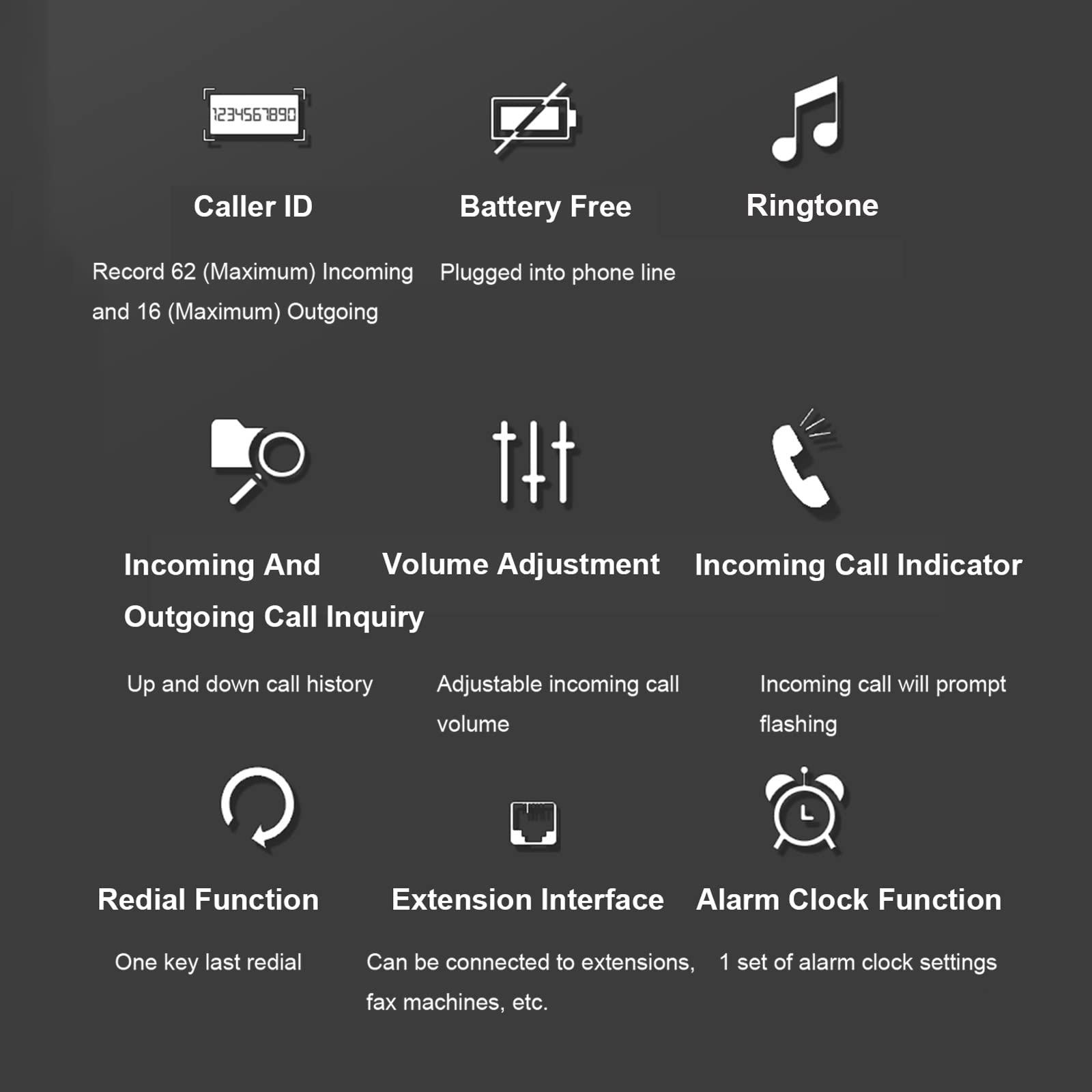 KXT8001 Red Corded Landline Phone with LCD Display - Standard Desktop Telephone for Home, Office, School & Hotel | Reliable Communication Solution for Businesses & Households