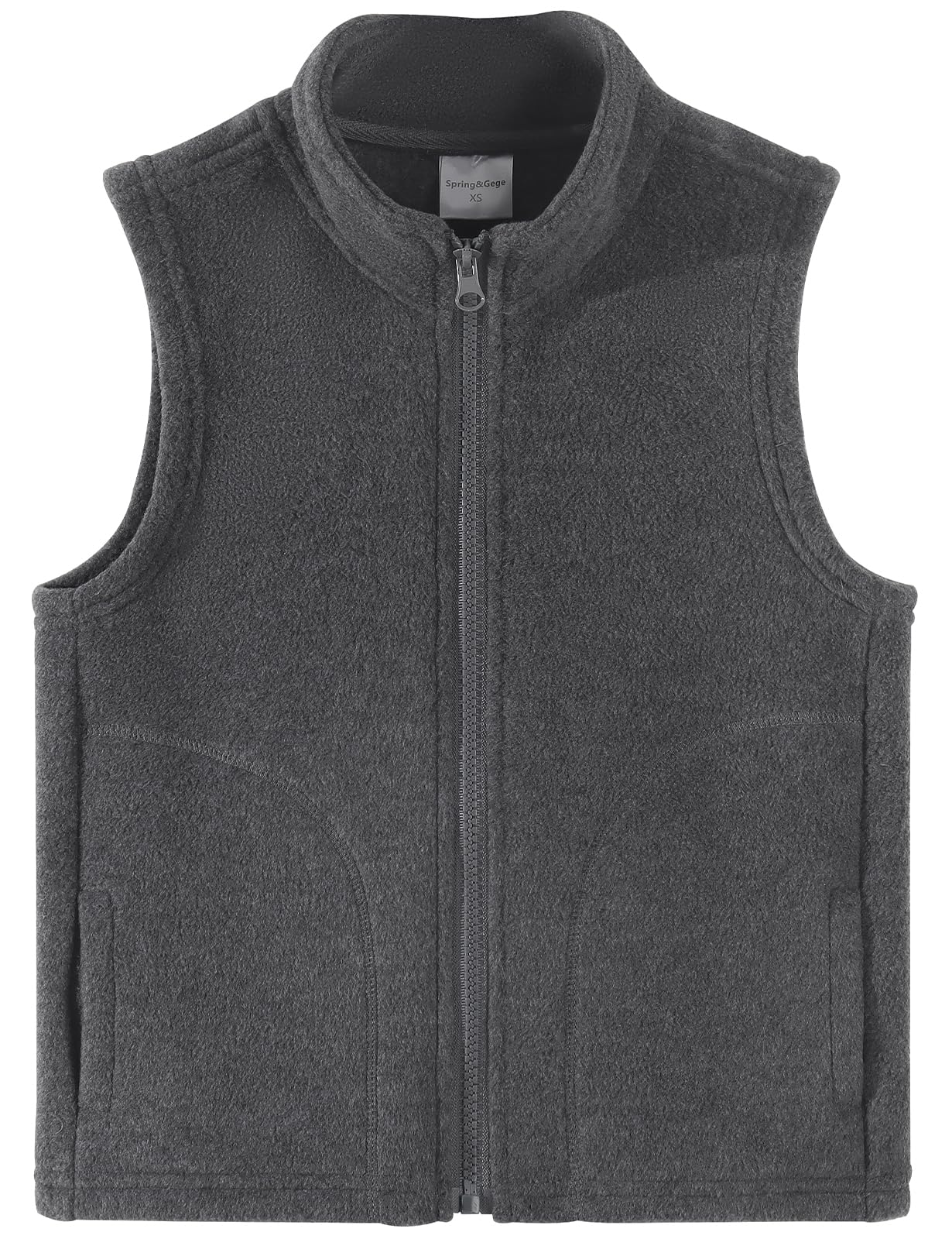 Gege Boys Full Zip Polar Fleece Vest - Sleeveless Winter Jacket with Pockets for Kids (3-12 Years) - Warm Outerwear for School, Play & Outdoor Activities