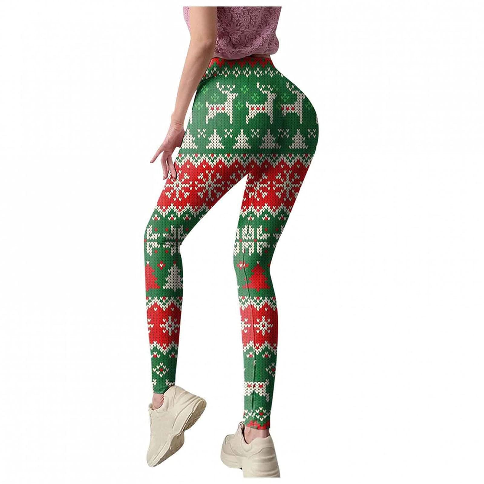 SHENGXINY Fleece Lined Winter Leggings for Women - High Waisted Thermal Tights with Tummy Control, Christmas Yoga Pants for Workout & Cold Weather - Perfect for Outdoor Activities, Winter Sports & Holiday Outfits