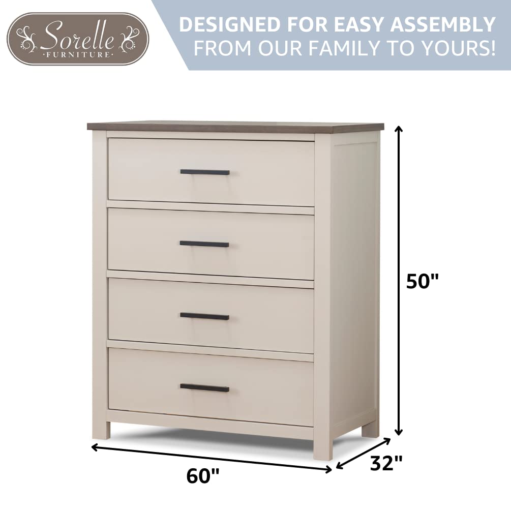 Sorelle Furniture Westley Baby Dresser - Nursery Dresser with Drawers for Kids Bedroom, Infant Storage Furniture in Chocolate Bisque | Perfect for Organizing Baby Clothes, Toys & Essentials in Child's Room