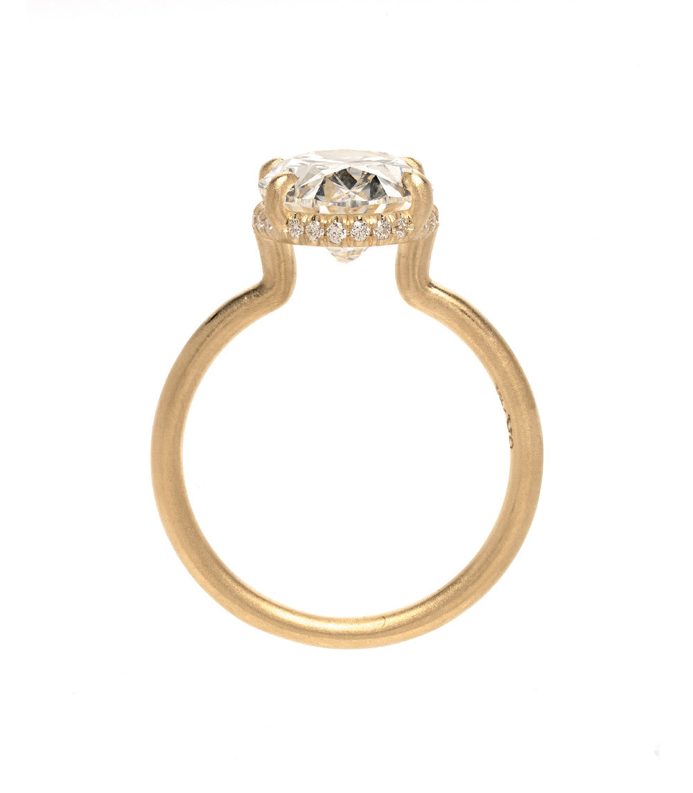 4Ct Billie Matte Oval Diamond Engagement Ring - Elegant Wedding Band for Proposals & Anniversaries
