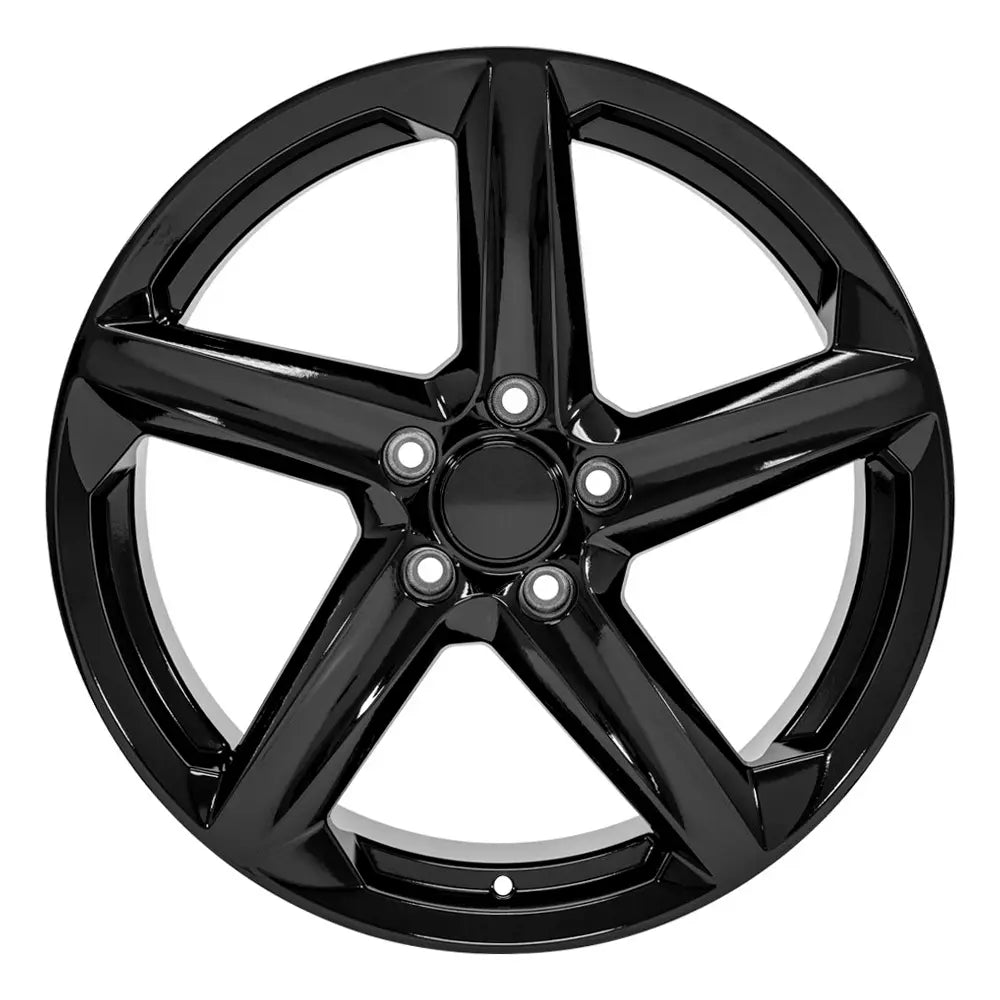19 Inch Black FRONT Replacement Wheels for Chevy Corvette CV02D Replica Rim 19x8.5 - Perfect for Performance Upgrades & Custom Car Styling