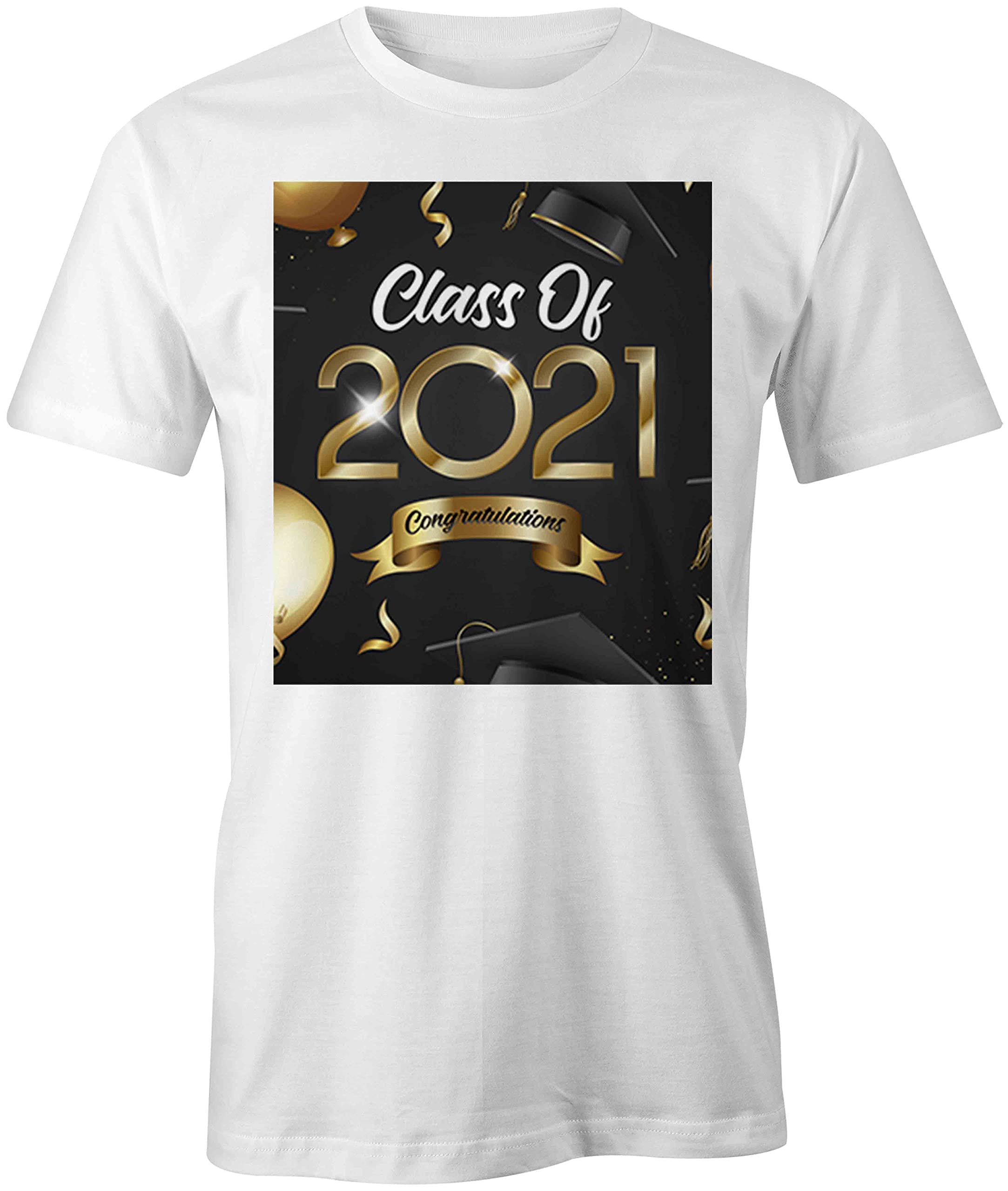 Class of 2021 Graduation T-Shirt - White Printed Graphic Tee for High School & College Graduates - Perfect for Graduation Parties & Alumni Reunions