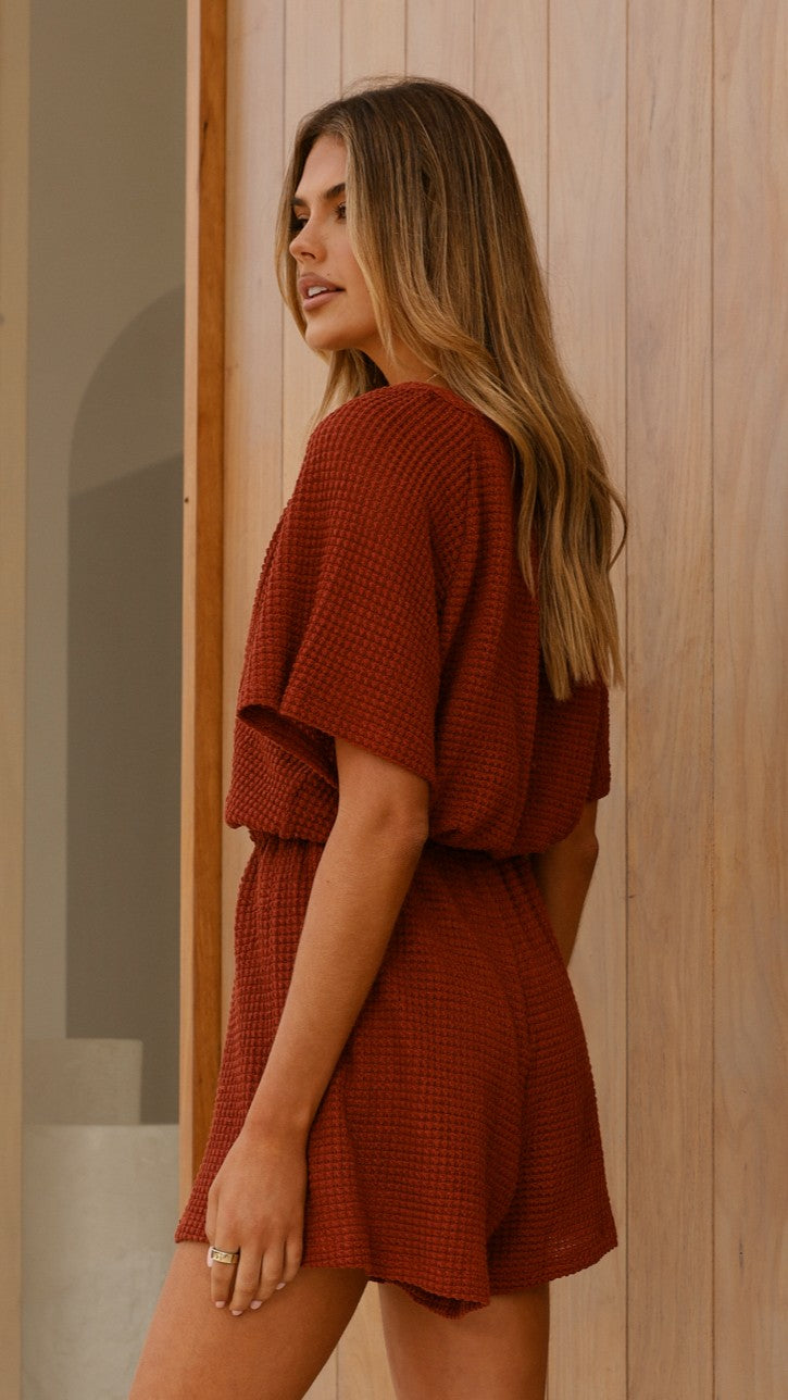 Loula Playsuit Rust - Stylish Women's Jumpsuit for Casual Wear & Summer Outfits | Perfect for Beach, Vacation & Everyday Fashion