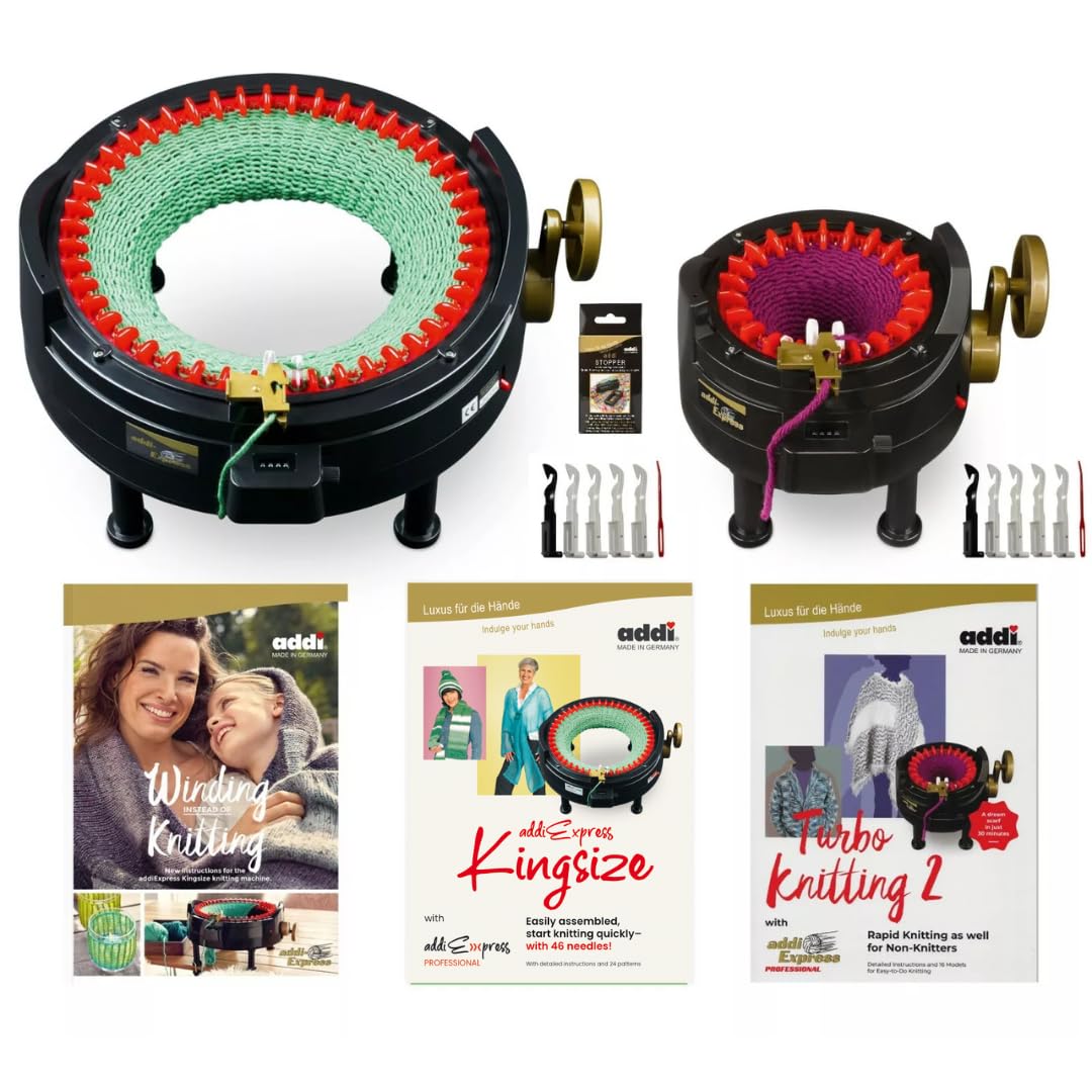 MEGA PRO Knitting Machine Set - 2 Knitting Machines with Pattern Books & Accessories for DIY Crafts, Sweaters, Hats, and Home Decor