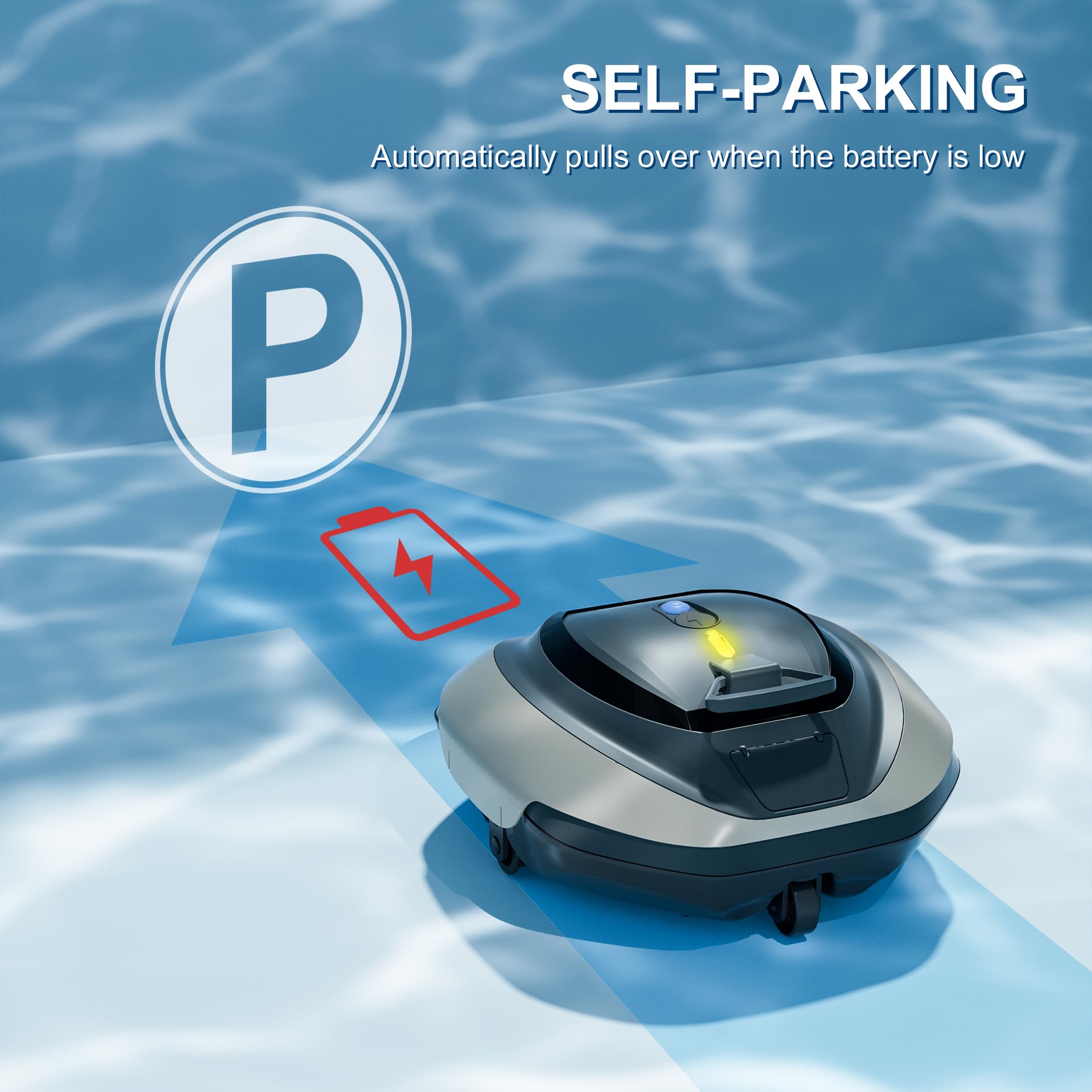 Best Cordless Robotic Pool Cleaner for Above Ground Pools - Powerful Suction & DirtLock Tech, 90 Min Runtime, Covers 850 Sq.Ft, Self-Parking - Perfect for Weekly Pool Maintenance & Seasonal Cleaning