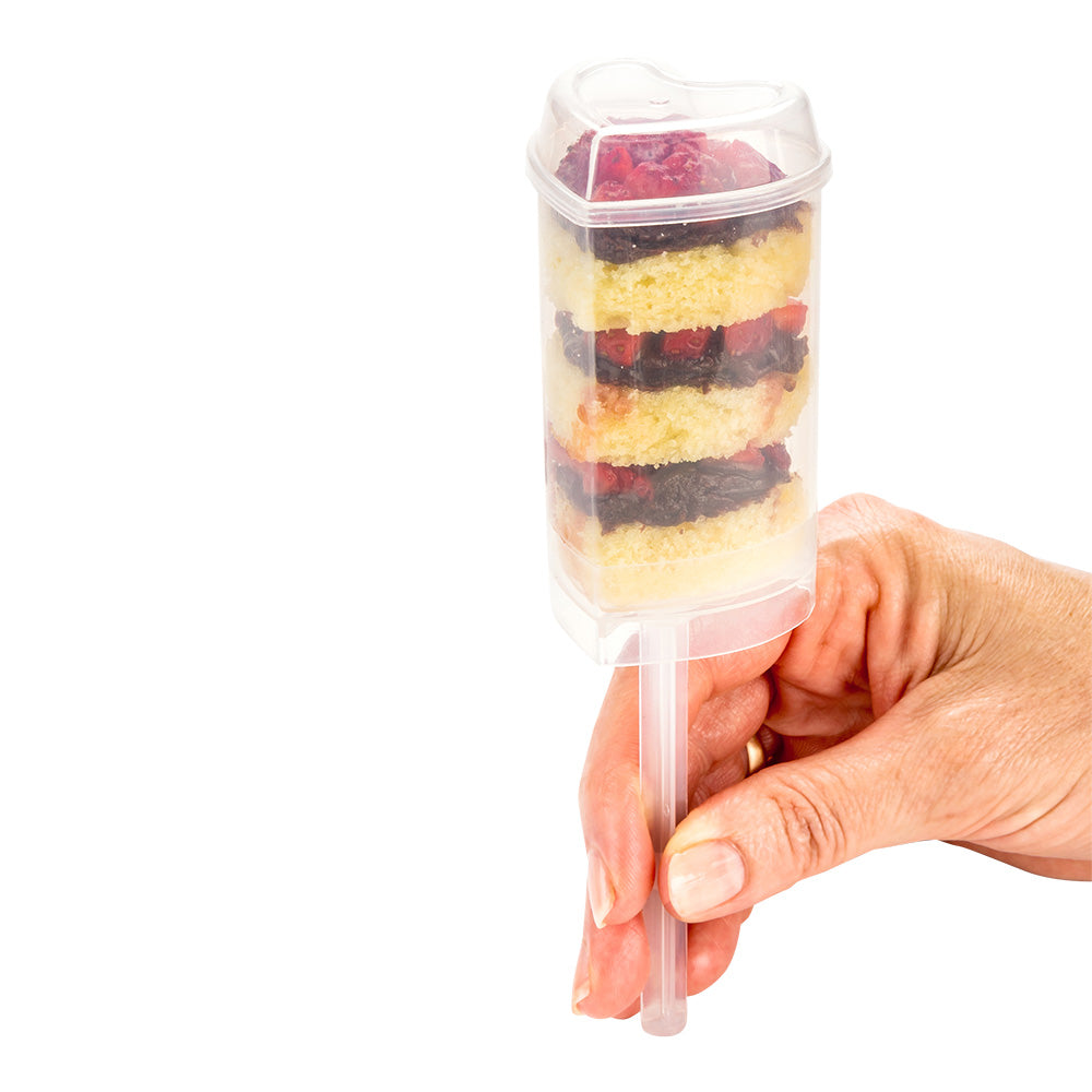 4 oz Clear Plastic Heart Cake Pop Push Up Containers - 1.75