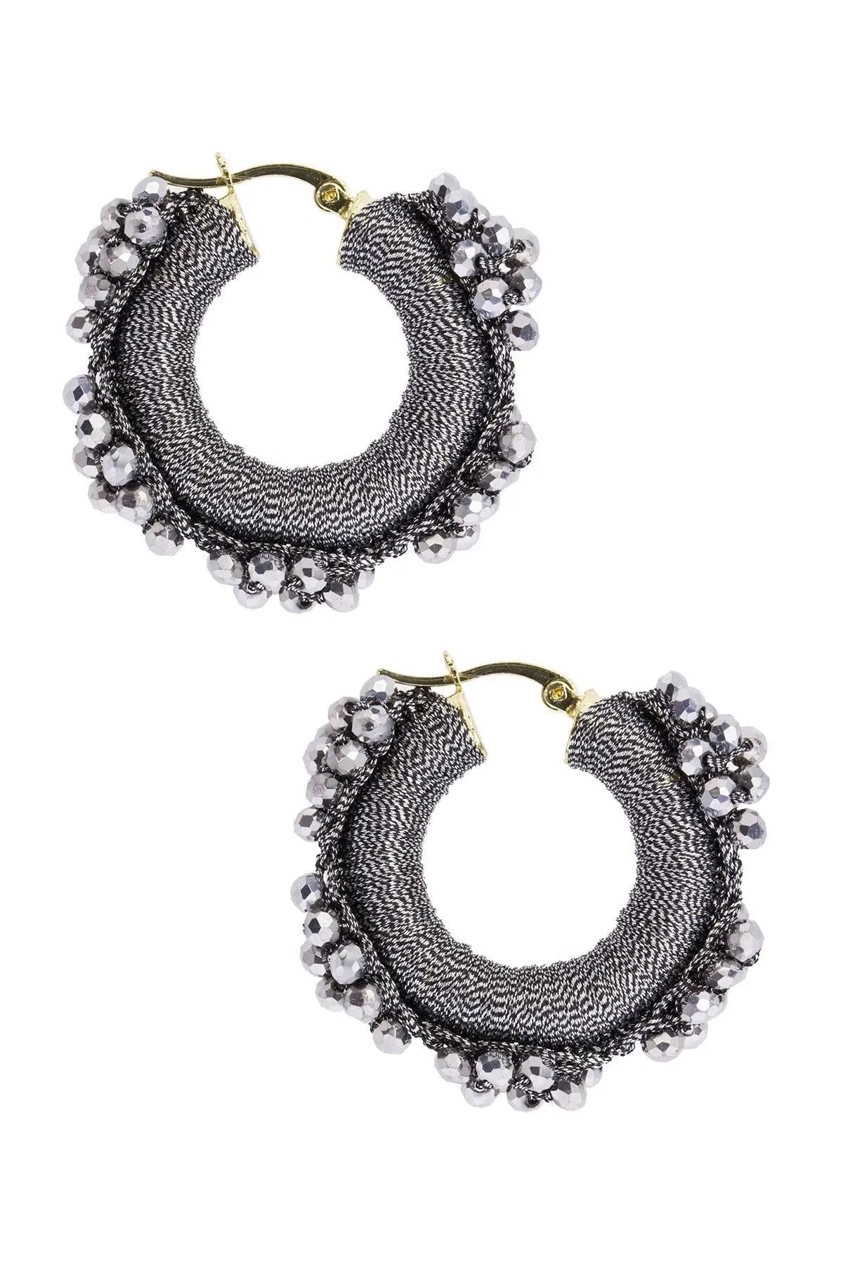 Royal Redux Beaded Hoop Earrings for Women - Elegant Gold-Tone Statement Jewelry - Perfect for Parties, Weddings & Everyday Wear