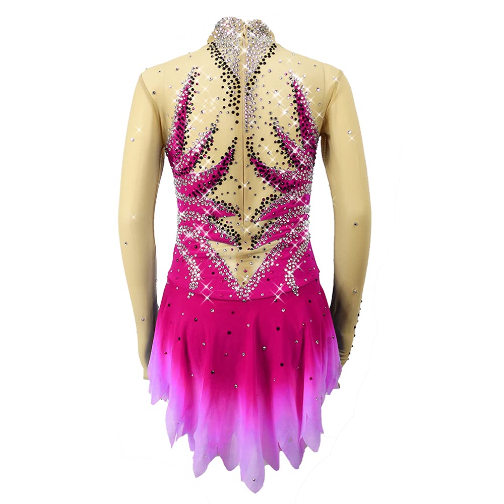 LIUHUO Women's Figure Skating Dress for Girls & Teens - Elegant Colored Ice Skating Costume for Competitions & Performances