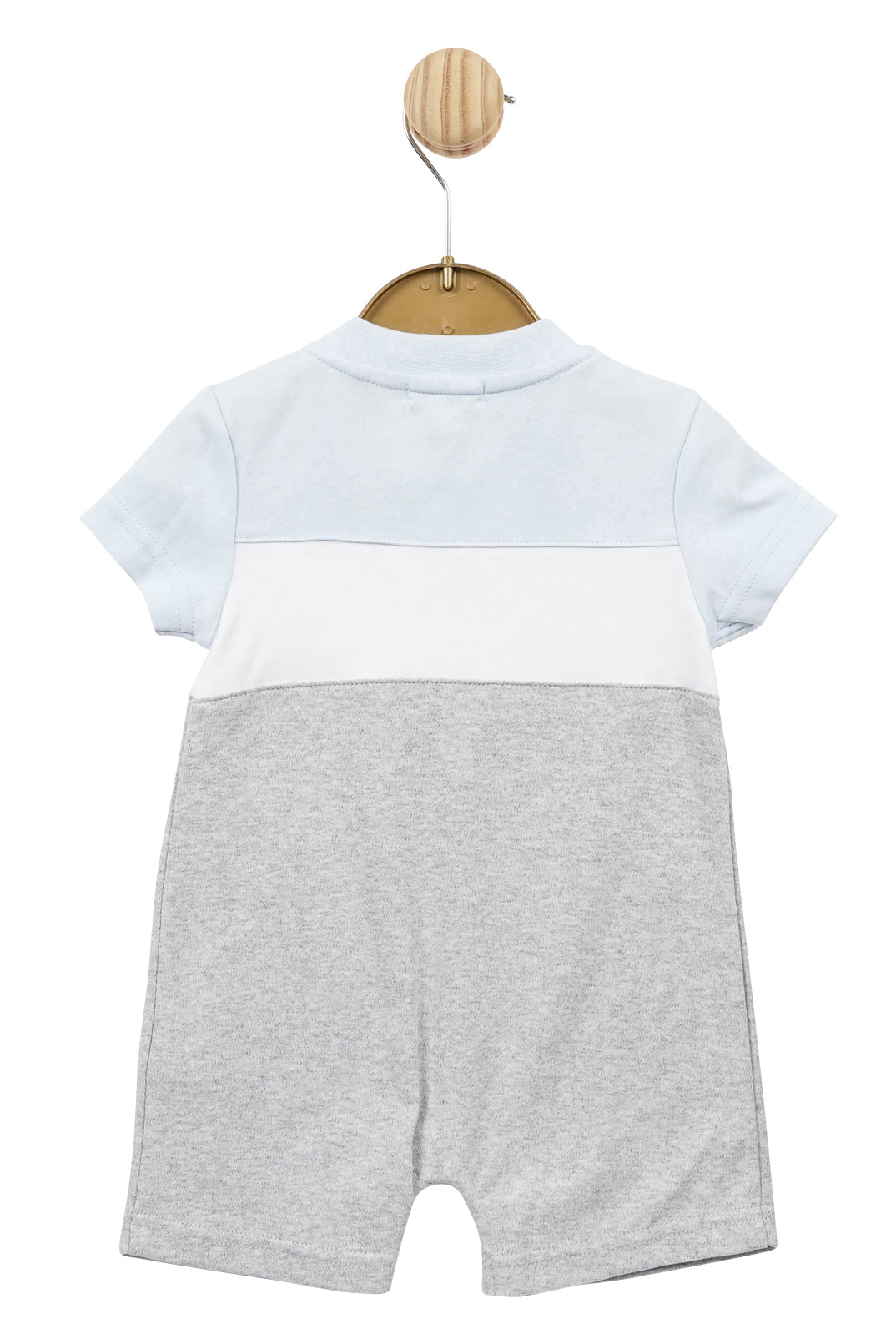 Silas Baby Blue & Grey Romper - Soft Cotton Jumpsuit for Newborns & Infants | Perfect for Playtime, Photo Shoots & Everyday Wear