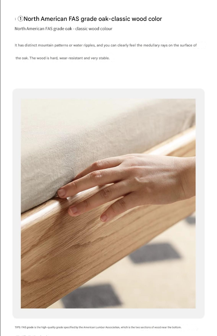 Solid Oak Wood LED Bed Frame with Built-in Lighting - Perfect for Modern Bedrooms, Guest Rooms, and Cozy Home Decor