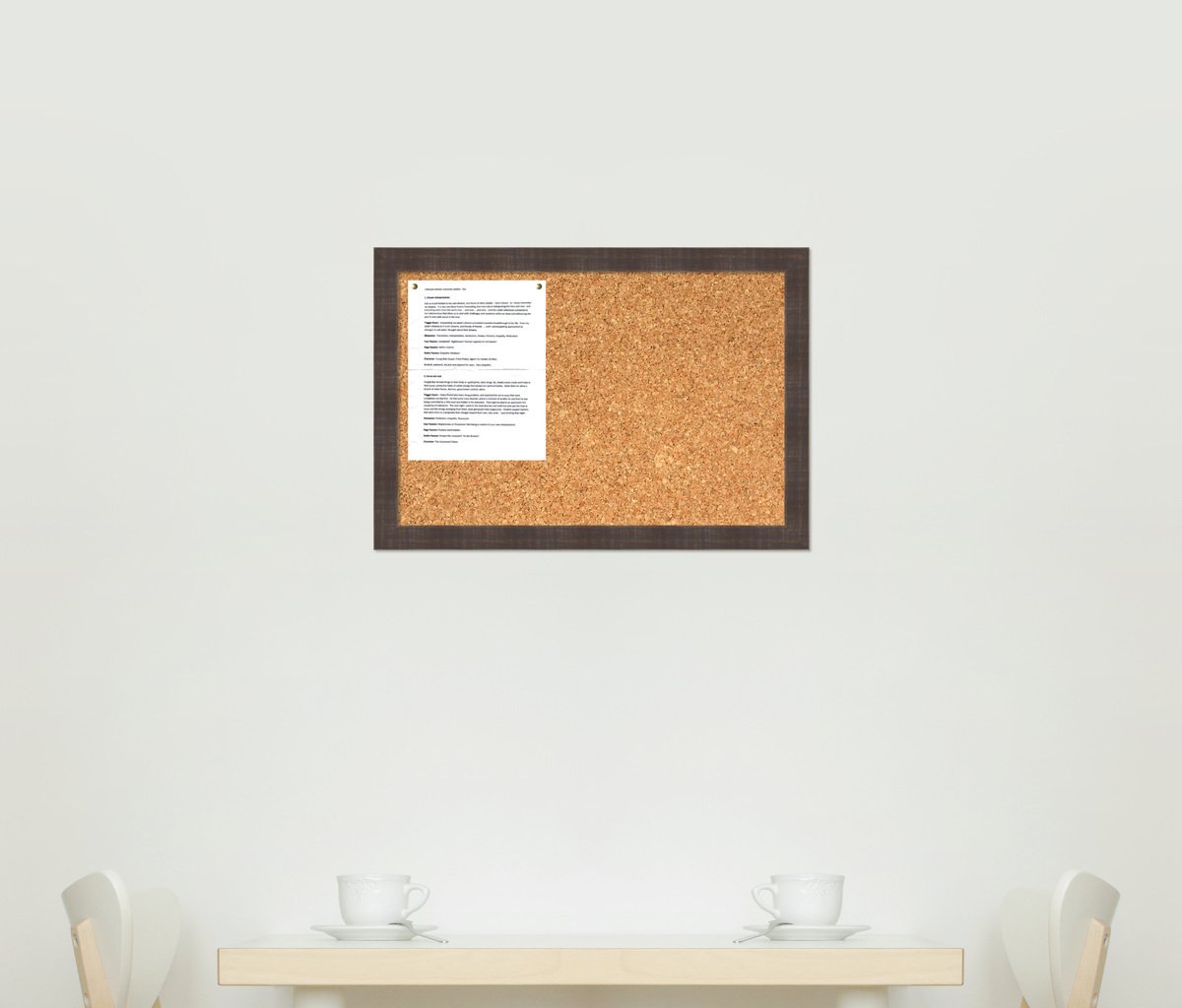 Amanti Art 18x26 Natural Cork Board with Brown Wood Frame - Rustic Farmhouse Pinboard for Office & Home Organization - Perfect for Vision Boards, Memo Displays & Wall Decor