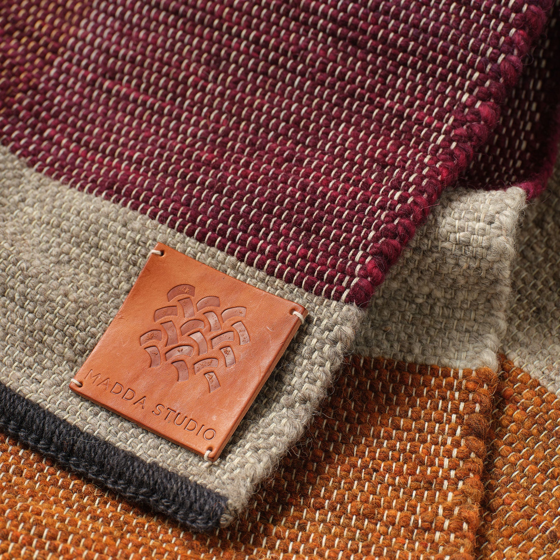 Handmade Wool Remnant Woven Rug - 17