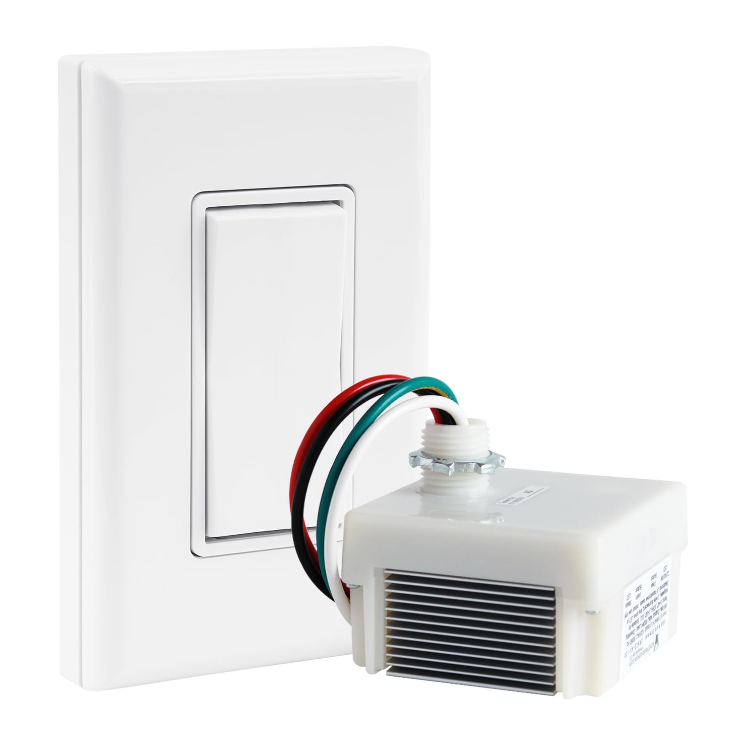 Self-Powered Wireless Light Switch Kit - No Wiring, Batteries or WiFi Needed - DIY Remote Dimmer Control with 1 Receiver & 1 Switch (White) - Perfect for Bedrooms, Living Rooms & Smart Home Automation