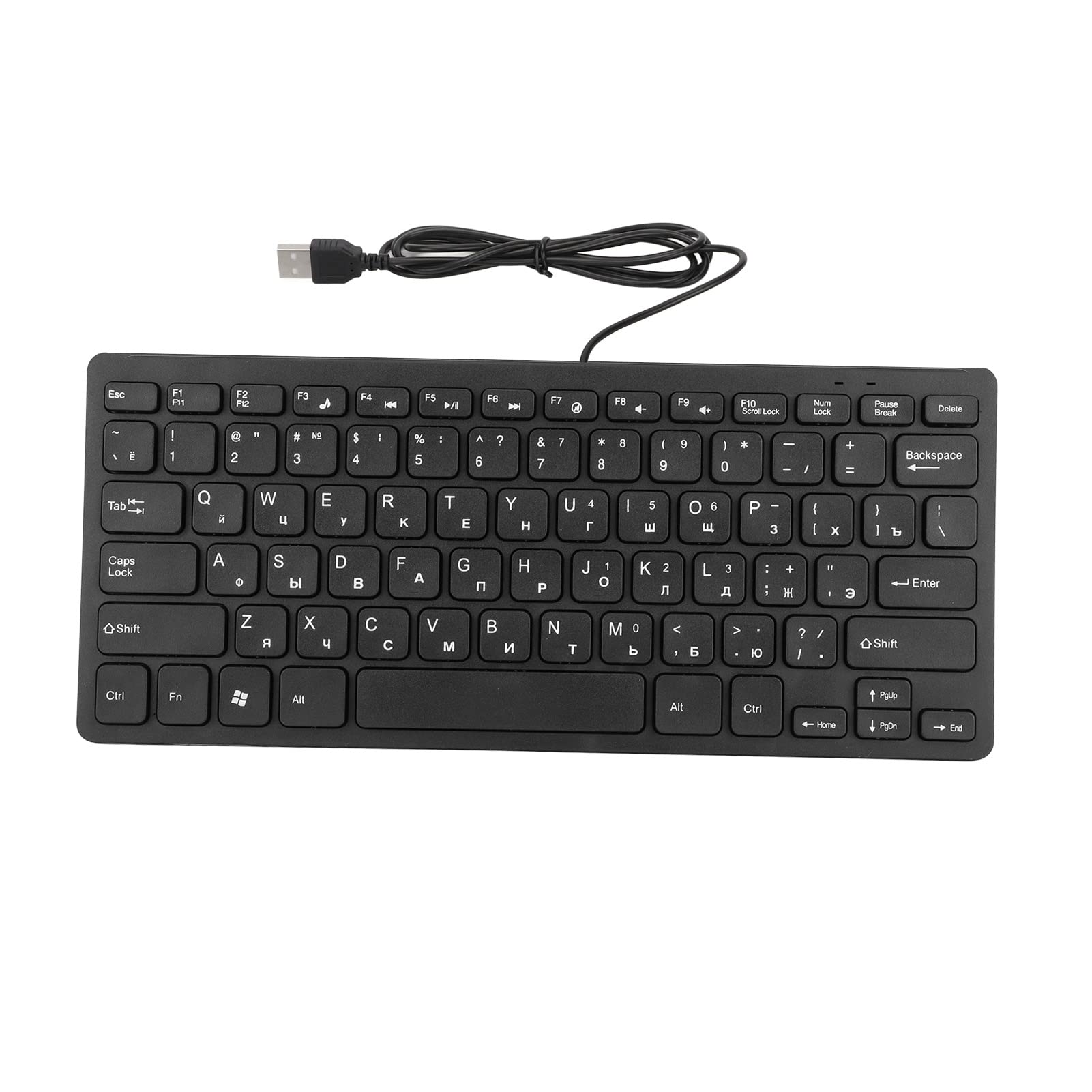 GOWENIC 78-Key Mini Wired USB Keyboard - Ultra Thin for Office & Gaming (Russian)