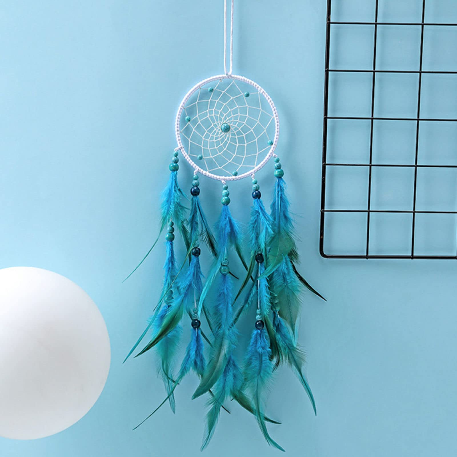Dream Catcher for Girls Room Decor - Boho Feather Ornaments with Lace Ribbons & LED Lights | Perfect for Bedroom, Nursery, and Teen Girl Gift Ideas
