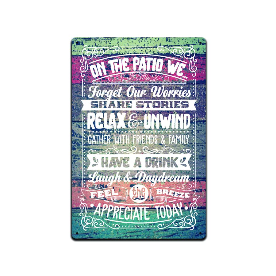 Vintage Aluminum Tin Sign for Outdoor Patio Decor - Rustic Porch Sign, Summer & Vacation Home Sign, 8x12 Inch Wall Art | Perfect for Garden, Backyard, Front Porch & Cabin Decor | TS610