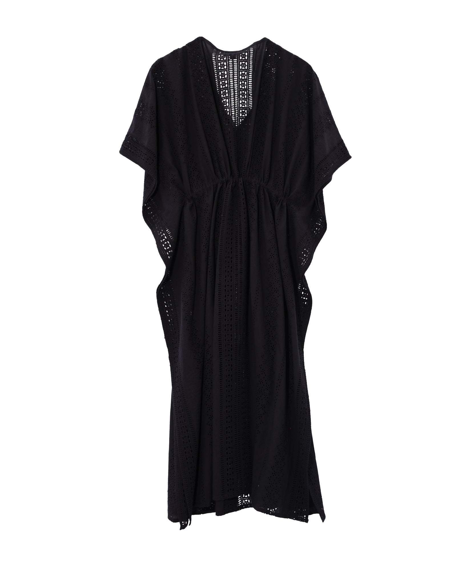 Elegant Eyelet Butterfly Maxi Caftan Dress for Women - Flowy Boho Summer Beach Cover Up & Vacation Outfit