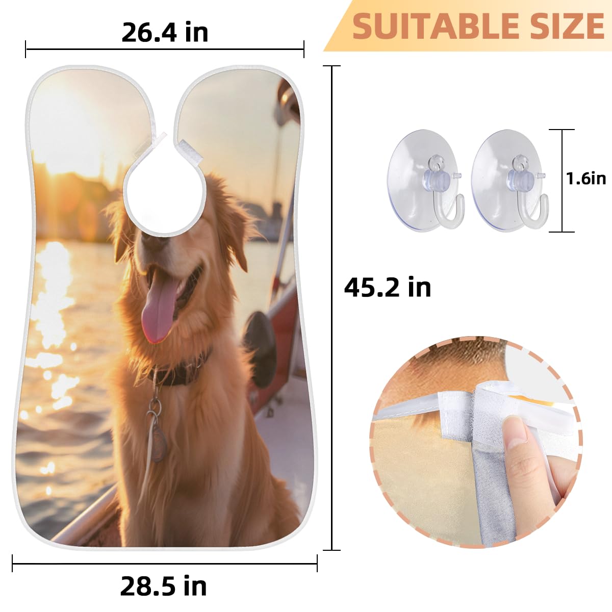 Ocean Animal Print Dog Grooming Bib for Men & Women - Waterproof Beard Shaving Cape, Hair Dye Apron for Barbers & Pet Stylists - Perfect for Salon, Home Grooming & Sink Cleanup (Great Gift for Pet Lovers & Barbers)