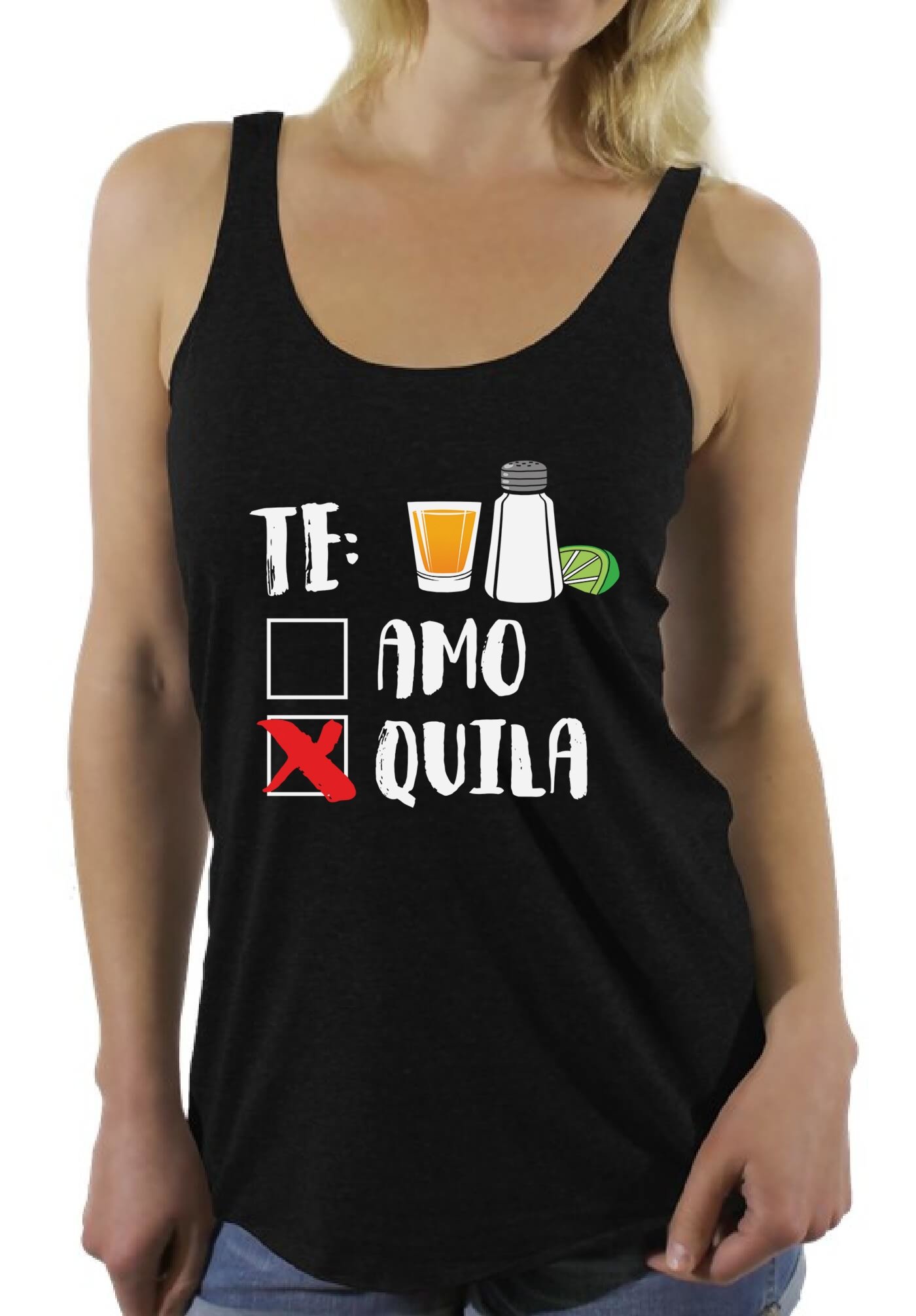 Awkward Styles Te Amo Te Quila Racerback Tank Top - Women's Cinco de Mayo Party Outfit - Perfect for Mexican Fiesta, Bachelorette Parties & Summer Festivals