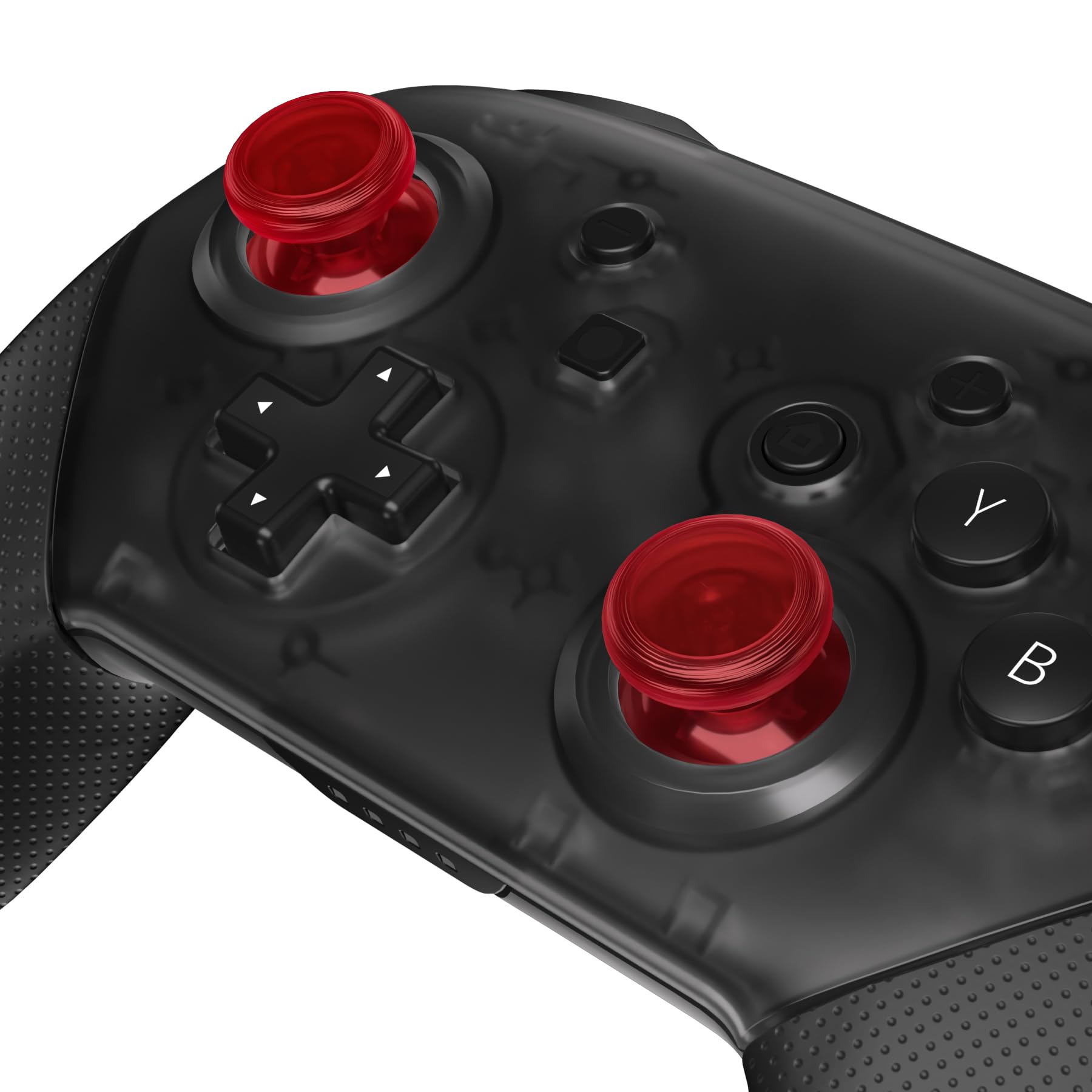 eXtremeRate Replacement 3D Analog Joystick for Nintendo Switch Pro Controller - Transparent Red Custom Thumbstick | Enhanced Gaming Precision for Switch Pro Controllers | Perfect for Competitive Gaming, Long Play Sessions & Controller Repair