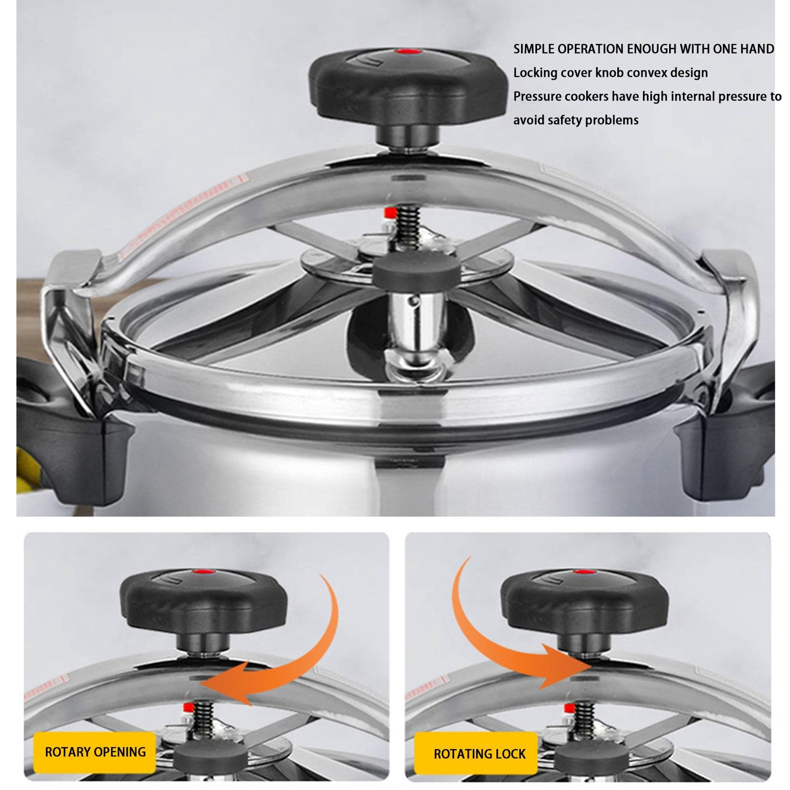 Premium Stainless Steel Pressure Cooker - 8QT Explosion-Proof Aluminum Pressure Canner with Multi-Layer Composite Bottom for Gas/Electric/Induction Stoves - Easy-Open Lid for Safe Cooking - Perfect for Canning, Meal Prep & Large Family Dinners