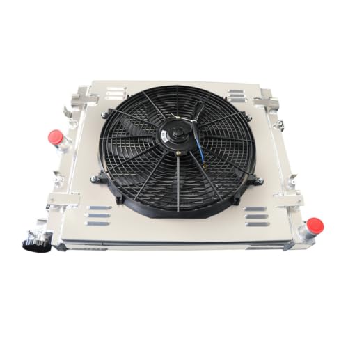 3 Row Aluminum Radiator with Shroud Fan & Relay Kit - Compatible with 2007-2018 Jeep Wrangler JK V6 3.6L 3.8L - Perfect for Off-Roading, Overheating Prevention & Engine Cooling