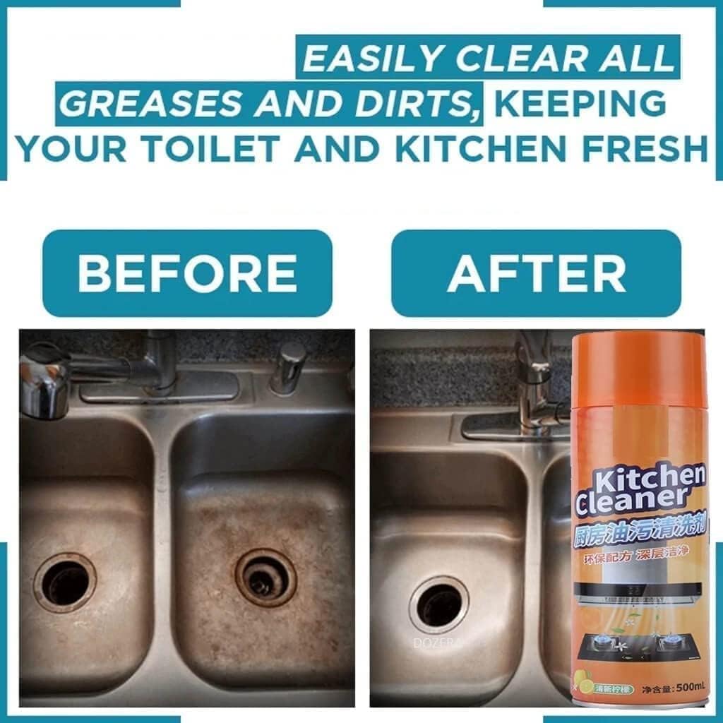 **WEXUS Heavy-Duty Kitchen Cleaner Foam Spray – Powerful Degreaser for Exhaust Fan, Stove, Oven & Appliances | Multi-Purpose Stain & Grease Remover (500ml) – Ideal for Deep Cleaning Kitchens, Restaurants & BBQ Grills**