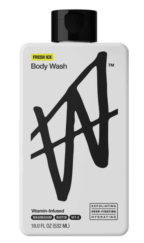 Exfoliating & Hydrating Body Wash with Fresh Ice Scent - 18 fl oz for Smooth, Refreshed Skin - Perfect for Daily Shower & Post-Workout Use