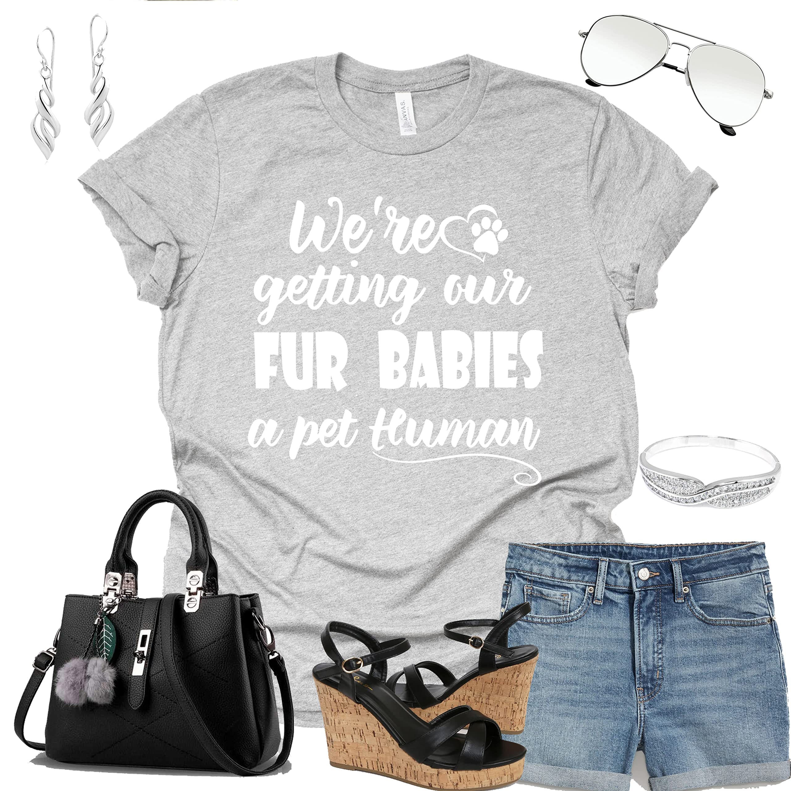 Funny Pet Human Shirt for Dog Moms - Cute Pregnancy & Baby Announcement Tee - Perfect for Gender Reveals, Family Photos & Pet Lovers