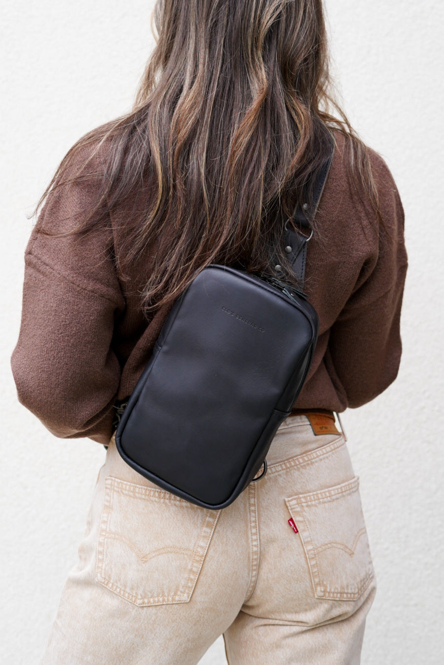 Lightweight Sling Bag for Men & Women - Flat Black Crossbody Shoulder Bag - Perfect for Travel, Hiking, Gym & Everyday Use