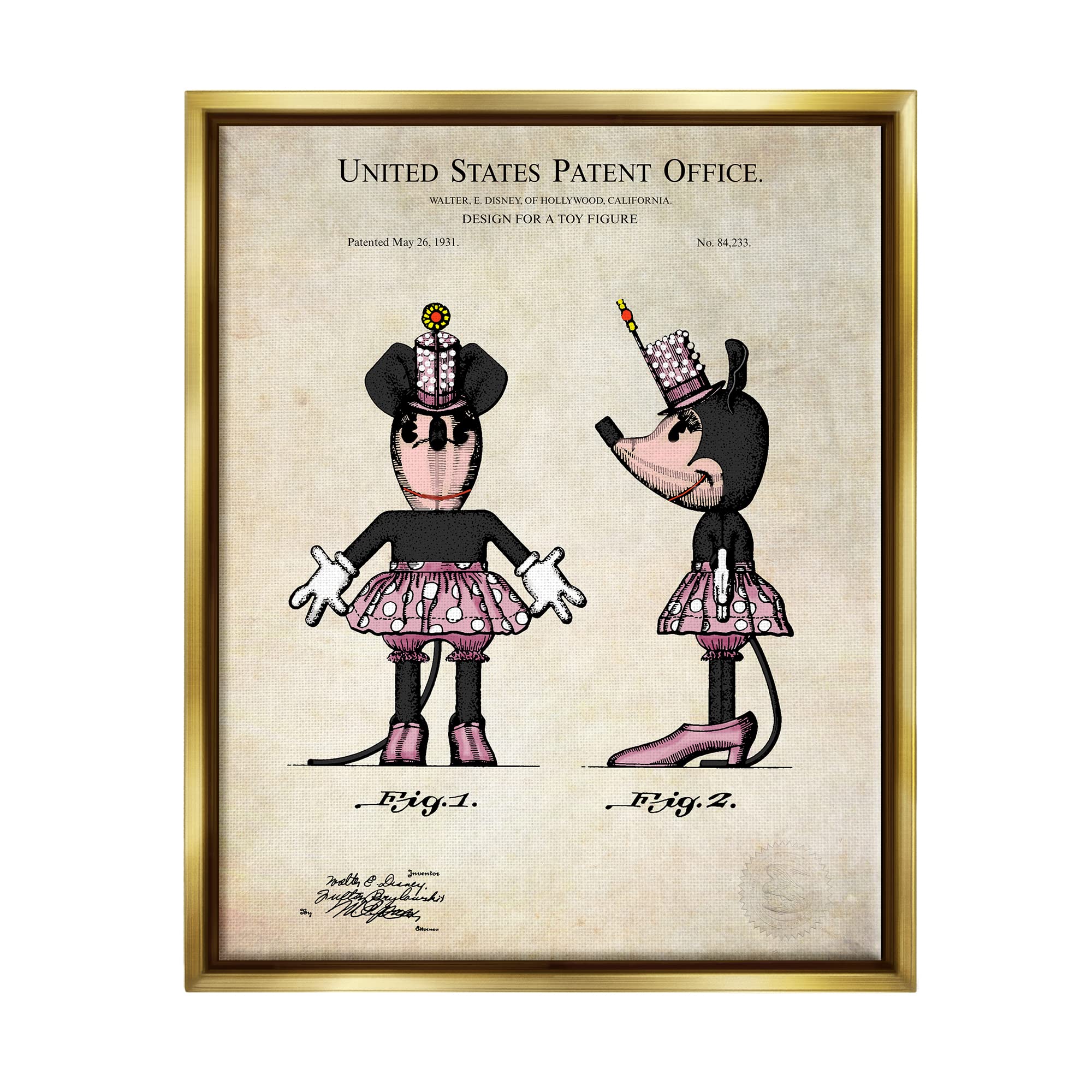 Stupell Industries Mouse Character Figure Diagram Floating Framed Wall Art - Modern Home Decor for Living Room, Bedroom & Office | Designed by Karl Hronek