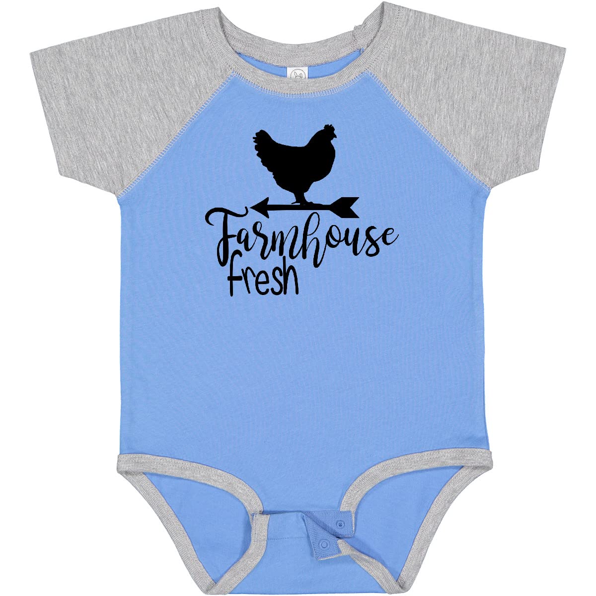 Inktastic Farmhouse Fresh Chicken Baby Bodysuit - Cute Farm Animal Onesie for Newborns & Infants - Perfect for Family Photos, Playdates & Nursery Decor