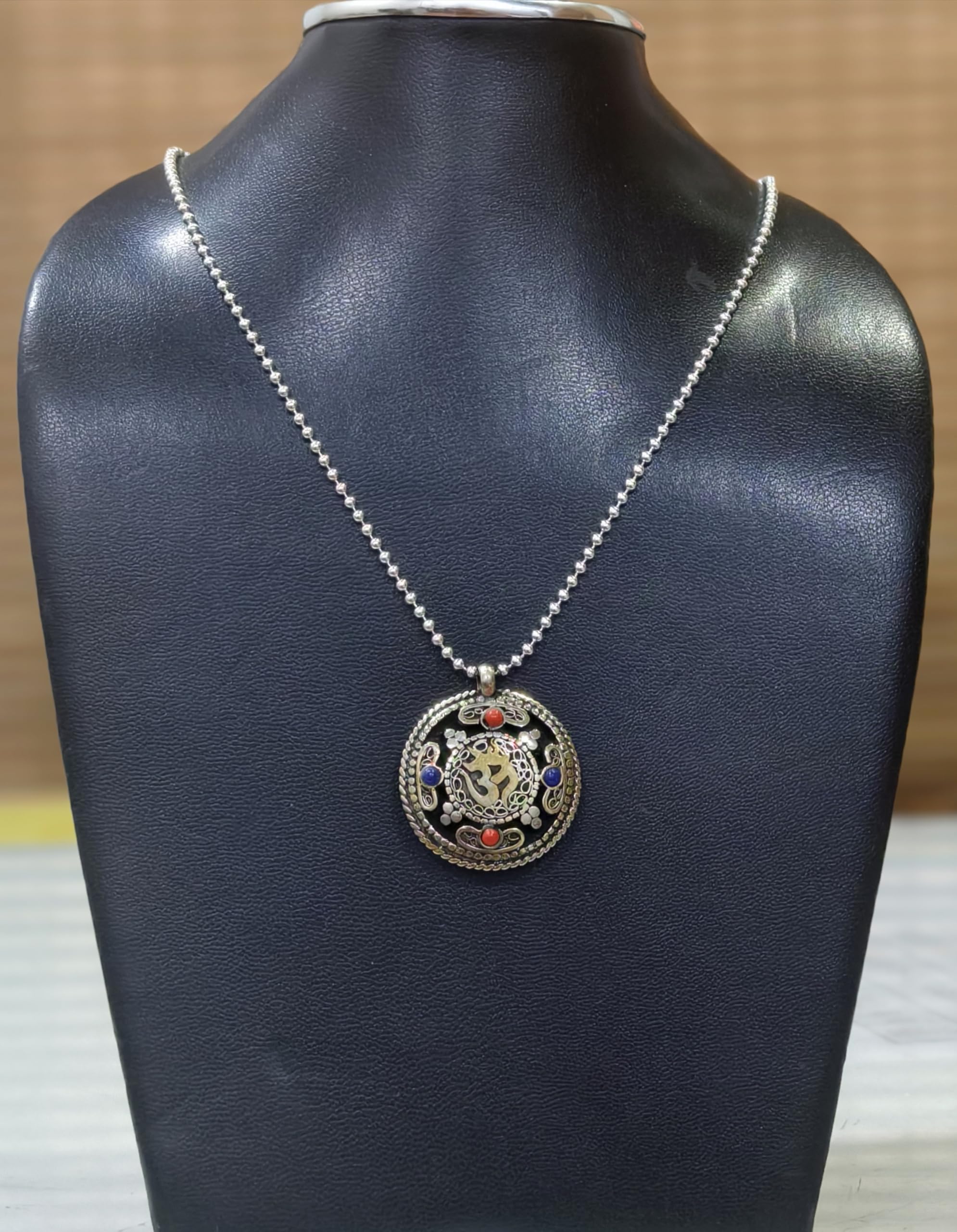 Handmade Tibetan Silver Pendant Necklace for Women - Boho Celtic Design with Coral & Lapis Lazuli Gemstone - Infinity Symbol Jewelry for Gifts, Parties, Weddings & Everyday Boho Fashion Accessories