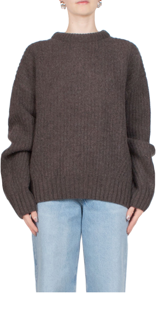 Premium Taupe Crewneck Sweater for Women & Men - Soft & Comfortable Knit Pullover - Casual Winter Warm Sweater for Office, Travel & Everyday Wear