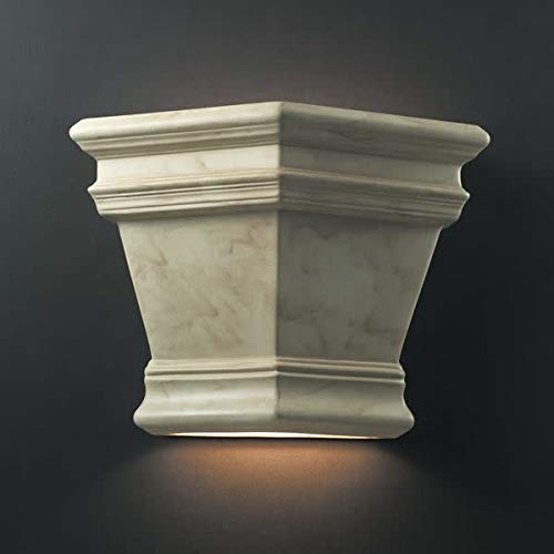 Justice Design Group Ambiance Collection 2-Light Wall Sconce in Bisque Finish - Elegant Wall Lighting for Bedroom, Hallway & Living Room Decor