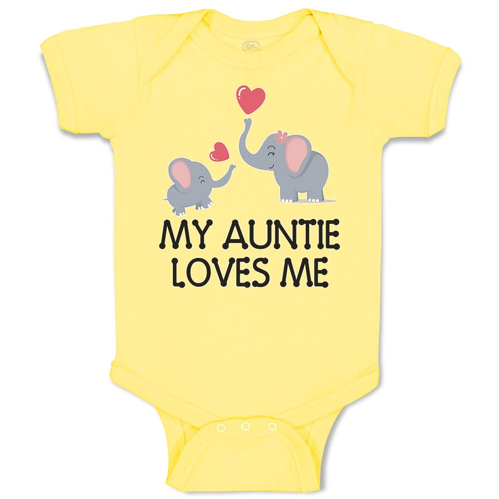 My Auntie Loves Me! Cute Elephant Print Baby Bodysuit - Soft Cotton Onesie for Boys & Girls | Perfect for Playdates, Family Photos & Gifts