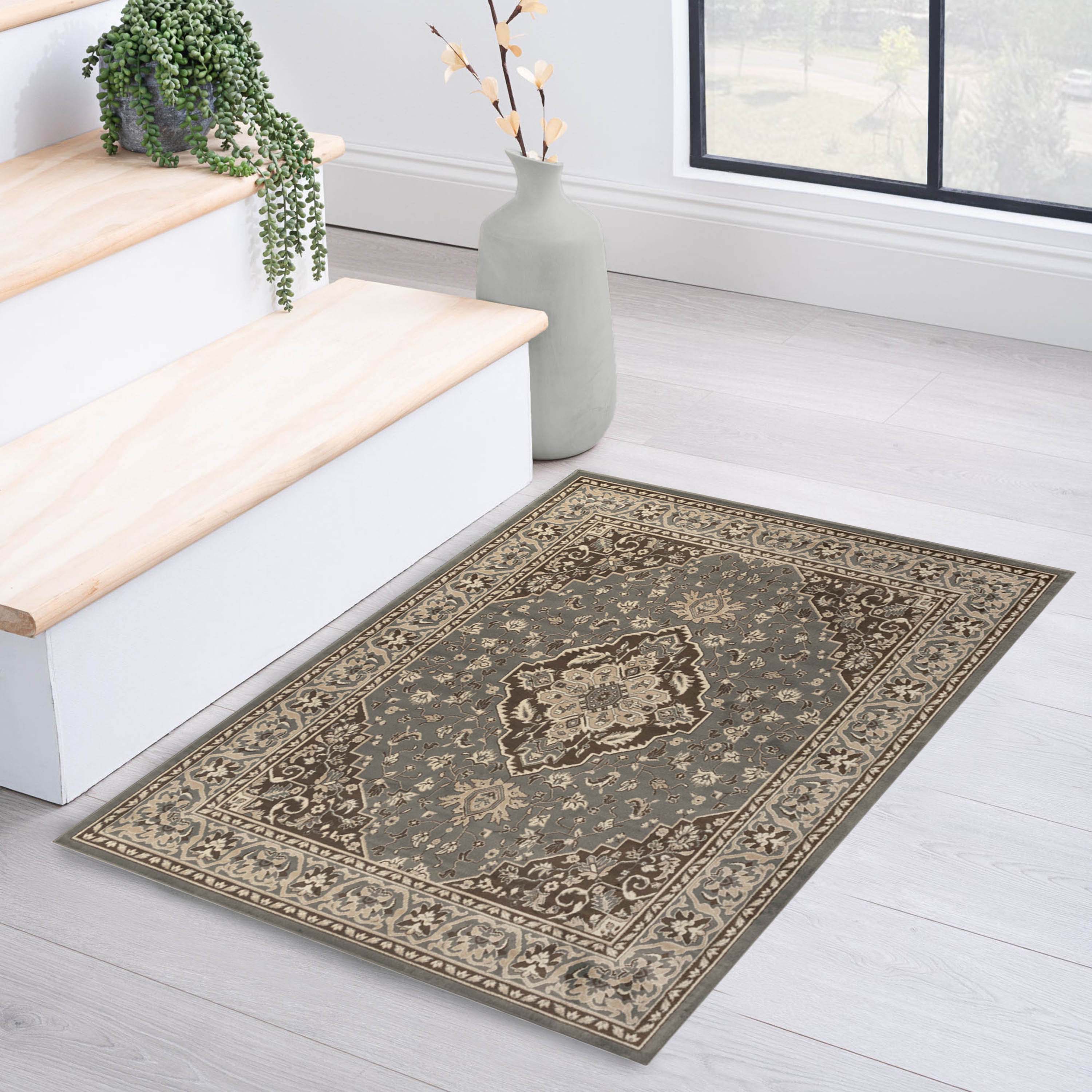 Glendale Traditional Floral Medallion Indoor Area Rug - Non-Slip Living Room Carpet, Bedroom Runner, Hallway Decor | Soft & Durable Home Floor Mat for Cozy Interior Design