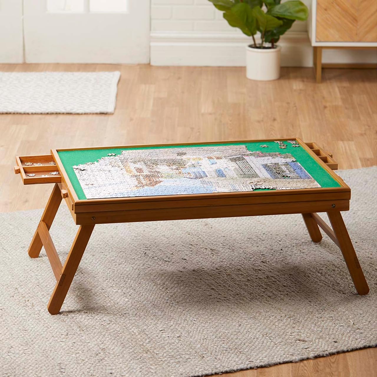 Premium Wooden Puzzle Table Accessory for Adults - Relaxing Brain Teaser Game for Home, Office & Travel - Perfect Gift for Puzzle Lovers & Family Game Nights