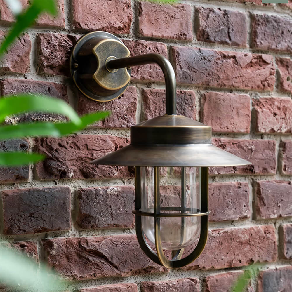Vintage Antique Brass Hanwell Wall Light - Classic Sconce for Living Room, Bedroom, or Hallway Lighting