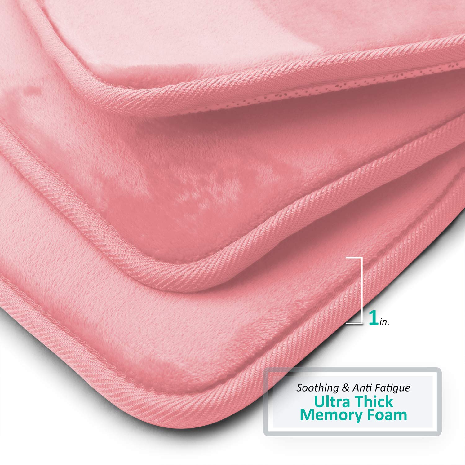 Clara Clark 3-Piece Memory Foam Bathroom Rug Set - Non-Slip Absorbent Velvet Bath Mat, Fast Drying Contour Rug (20