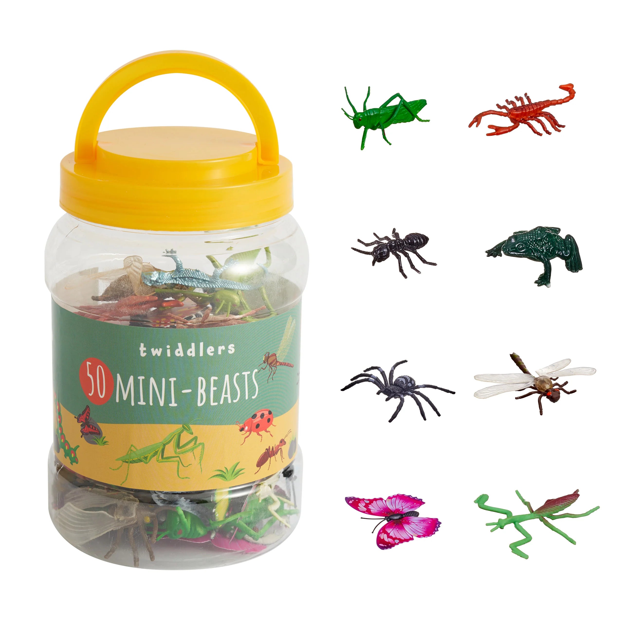 Pt201 Tub It Toys - 50 Mini Beasts Figures for Kids, Dinosaur & Animal Figurines Set for Bath Time Play, Sensory Learning & Imaginative Play - Perfect for Toddlers & Preschoolers