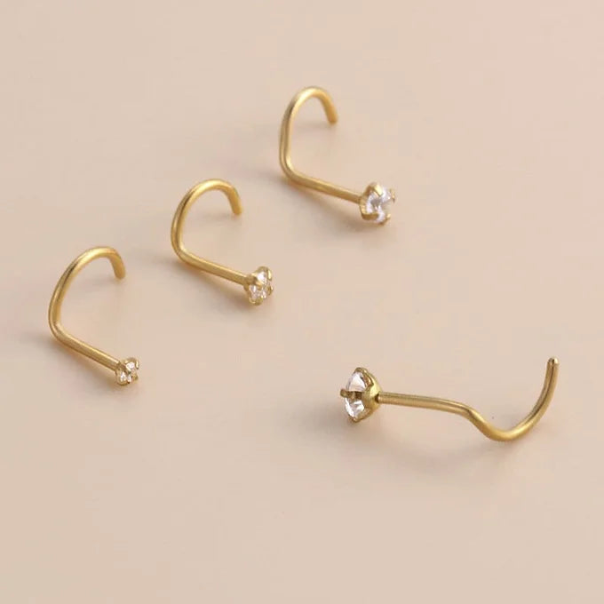 18K Gold Nose Stud - Small Nose Piercing Jewelry for Women | Perfect for Everyday Wear, Parties & Special Occasions | HSPJ393