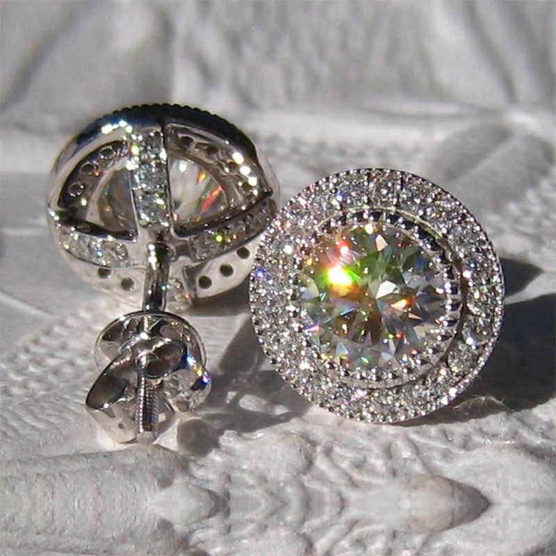 Moissanite Stud Earrings - Genuine Moissanite Diamond Earrings for Women | Perfect for Weddings, Parties & Everyday Elegance