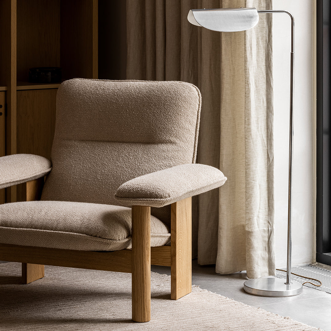 Brasilia Lounge Chair - Mid-Century Modern Accent Chair for Living Room, Bedroom & Office - Comfortable Upholstered Armchair with Wooden Legs