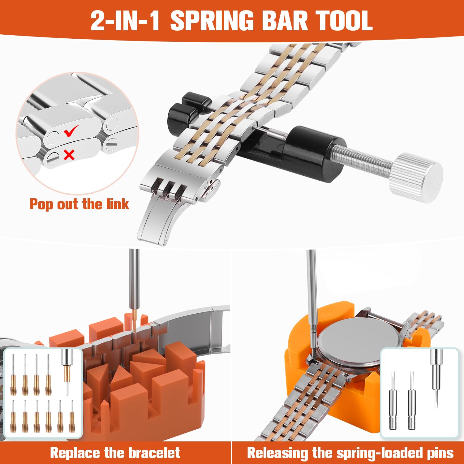 BYNIIUR Watch Repair Kit - Battery & Band Tool Kit for Watch Replacement & Maintenance
